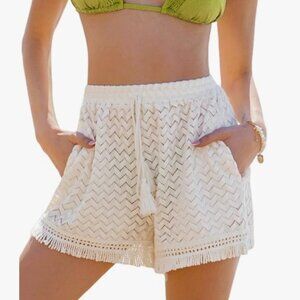 Amazon/CupShe White Woven Shorts/Cover-up - Size S